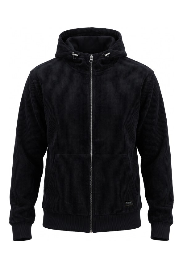 Men's relaxed fit fine corduroy zip up hoodie