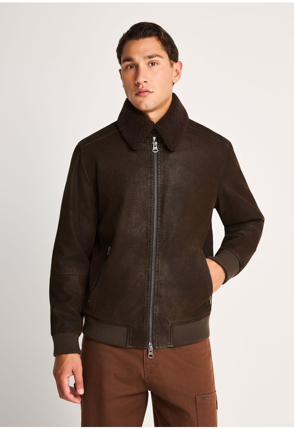Ανδρικό faux suede aviator jacket