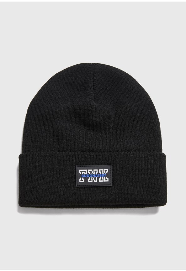 Ανδρικός ριμπ σκούφος beanie με varsity patch
