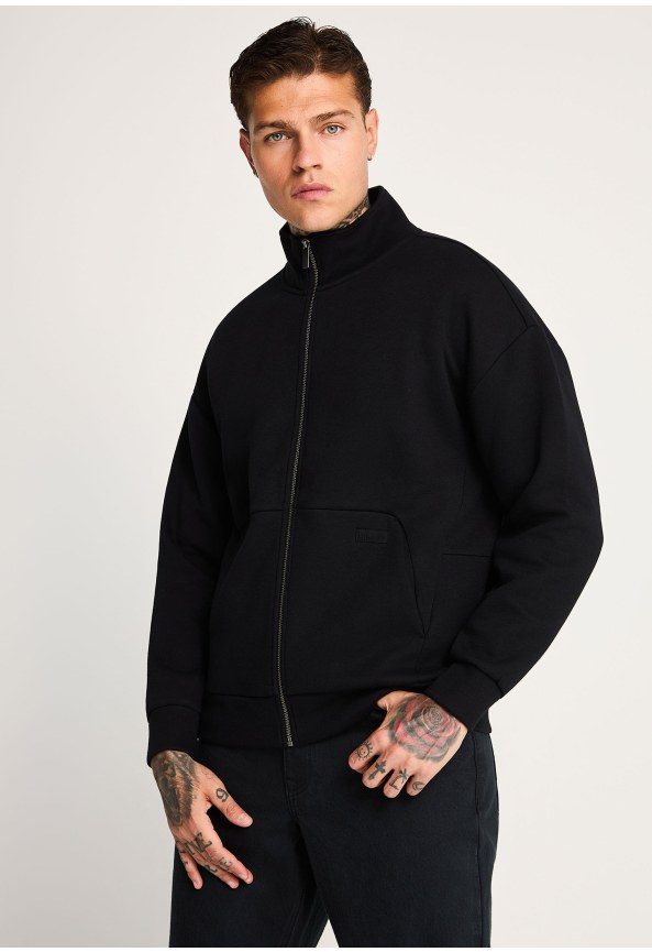 Men's relaxed fit full-zip mock neck sweatshirt