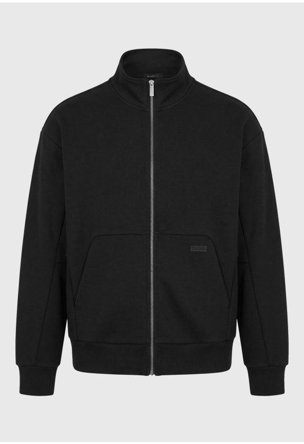 Ανδρική relaxed fit ζακέτα φούτερ με full-zip και όρθιο γιακά