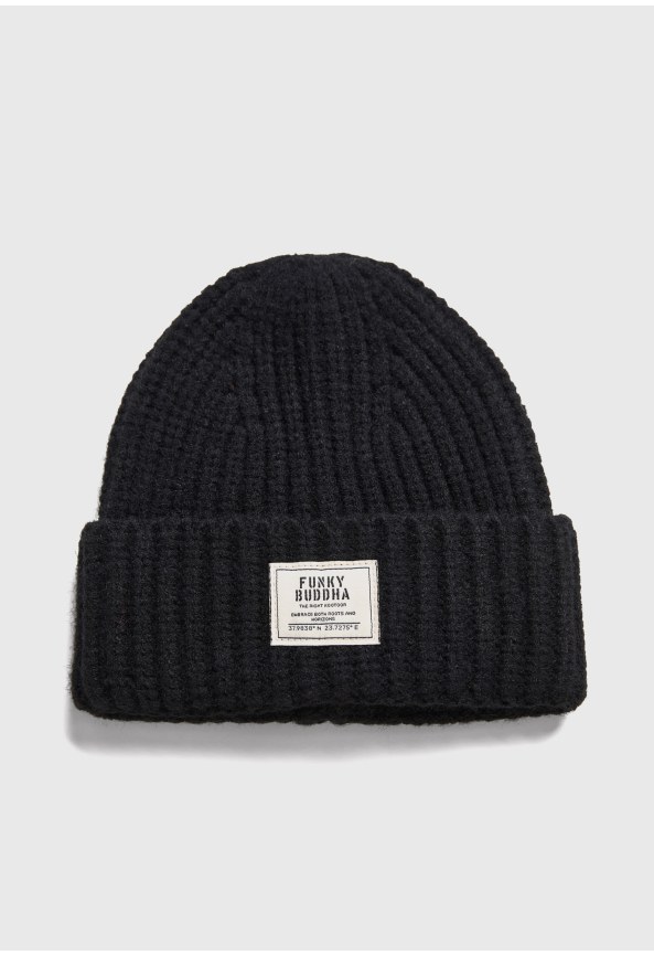 Ανδρικός σκούφος beanie με χοντρή ριμπ πλέξη