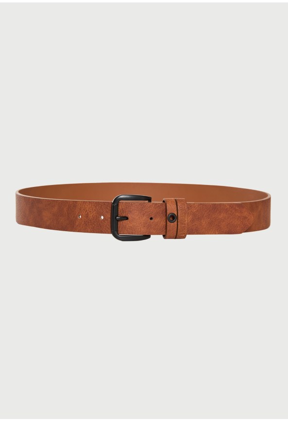 Men's belt with metal buckle