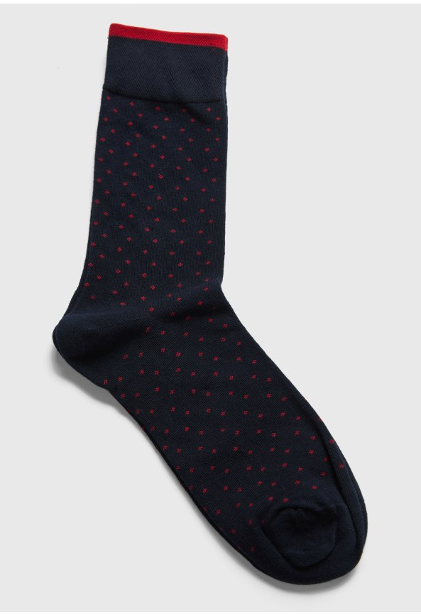 Men's cotton blend socks with micro pattern