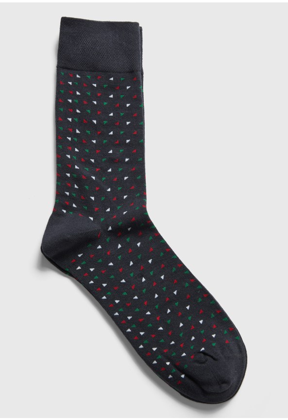 Men's crew socks with geometric print