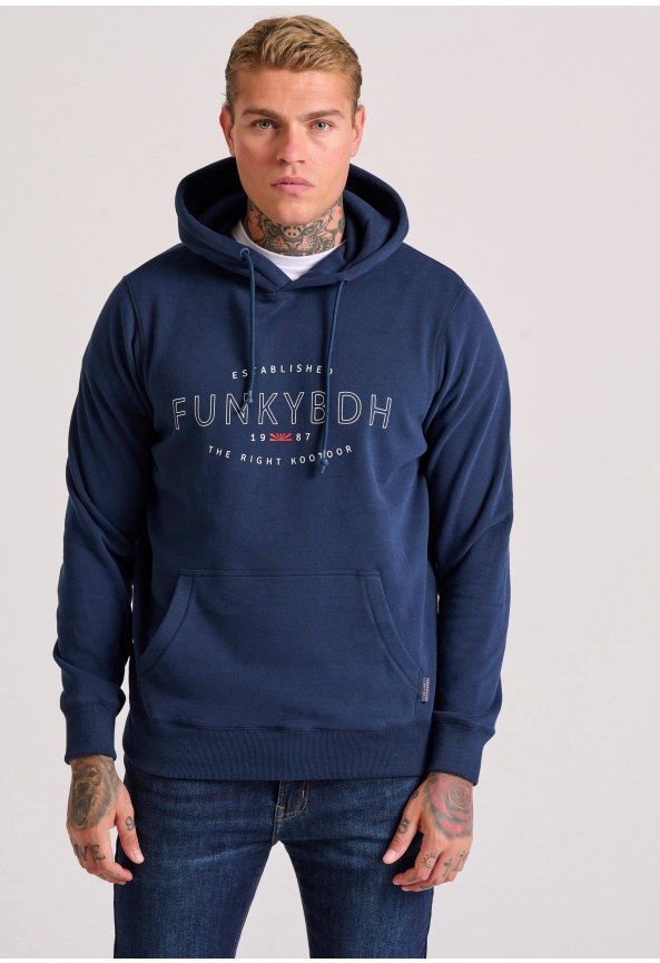 Men's chest printed overhead hoodie