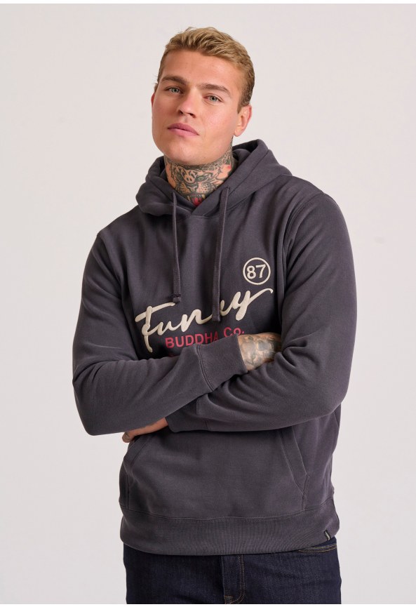 Relaxed fit φούτερ με κέντημα στο στήθος