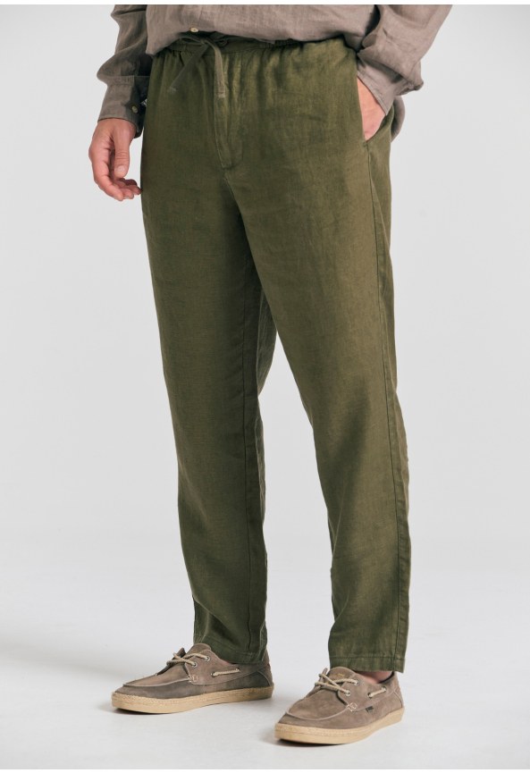 Ανδρικό comfort fit linen blend chino παντελόνι