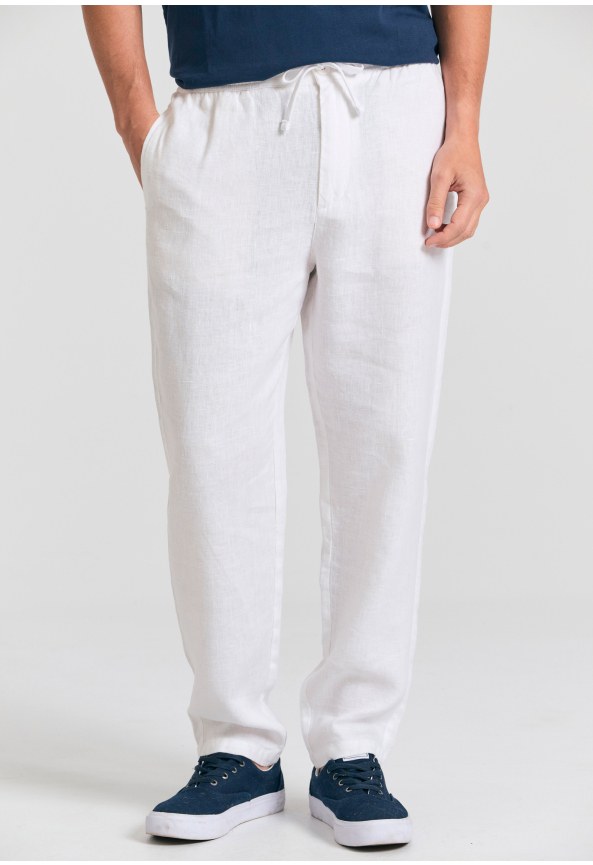 Ανδρικό comfort fit linen blend chino παντελόνι