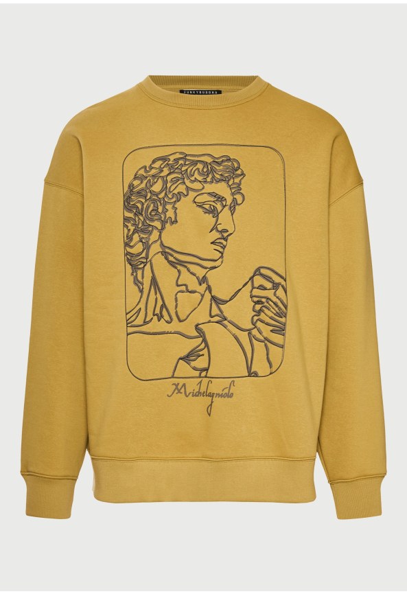 Φούτερ relaxed fit με λαιμόκοψη Michelangelo - FUNKY BUDDHA x apoh London