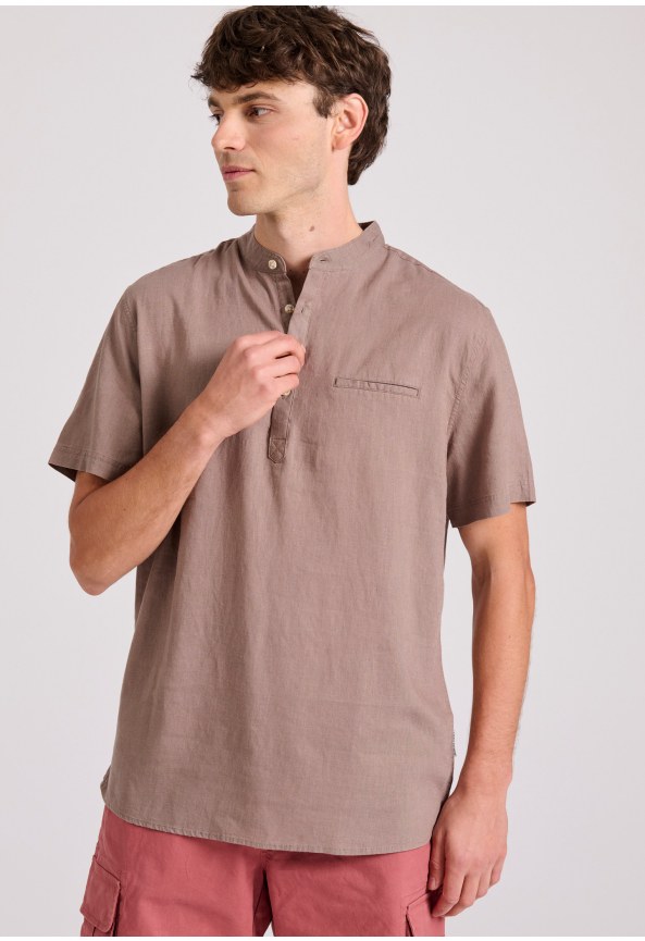 Relaxed fit linen blend ανδρική πουκαμίσα Garage 55