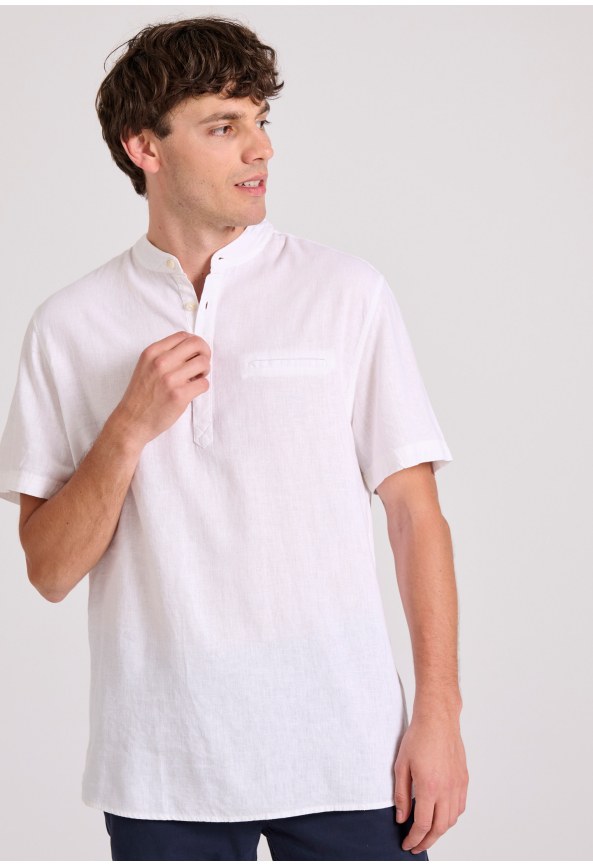 Relaxed fit linen blend ανδρική πουκαμίσα Garage 55