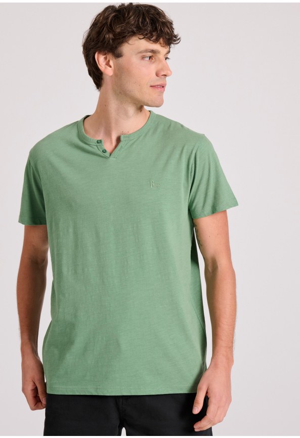 T-shirt με λαιμό henley Garage 55