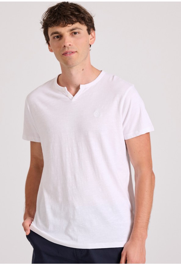 T-shirt με λαιμό henley Garage 55