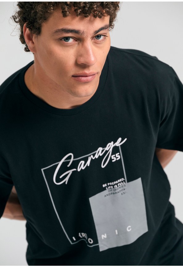 T-shirt με minimal τύπωμα Garage 55.
