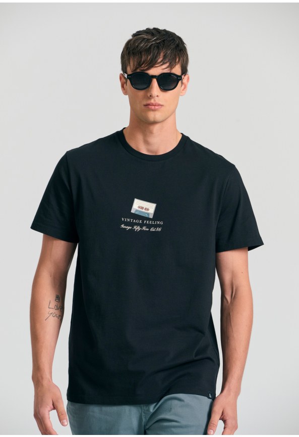 T-shirt με vintage τύπωμα Garage 55.