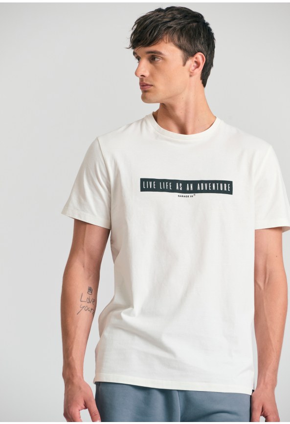 T-shirt με τύπωμα στο στήθος Garage 55.