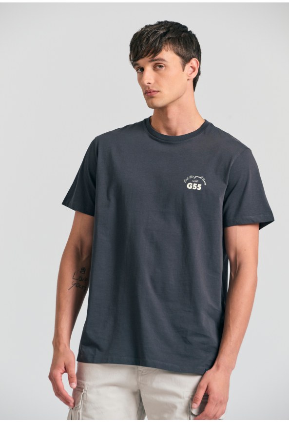 T-shirt με τύπωμα στην πλάτη Garage 55.