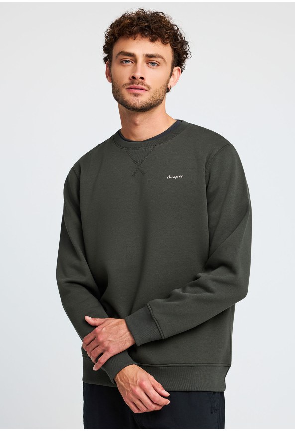 Φούτερ λαιμόκοψη με τύπωμα Garage 55