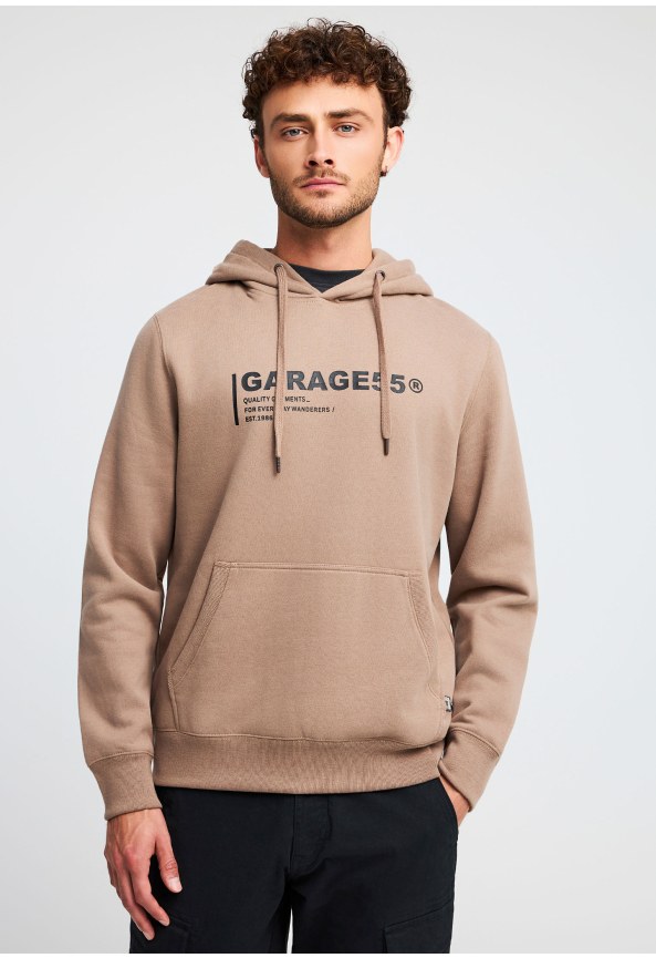 Ανδρικό φούτερ με κουκούλα και τύπωμα στην πλάτη Garage 55