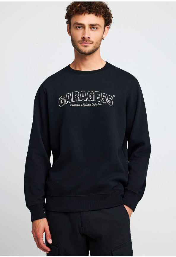 Φούτερ λαιμόκοψη με τύπωμα Garage 55