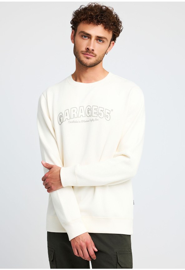 Φούτερ λαιμόκοψη με τύπωμα Garage 55