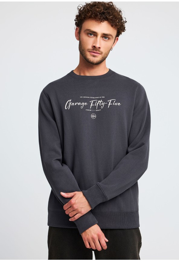 Φούτερ λαιμόκοψη με τύπωμα Garage 55