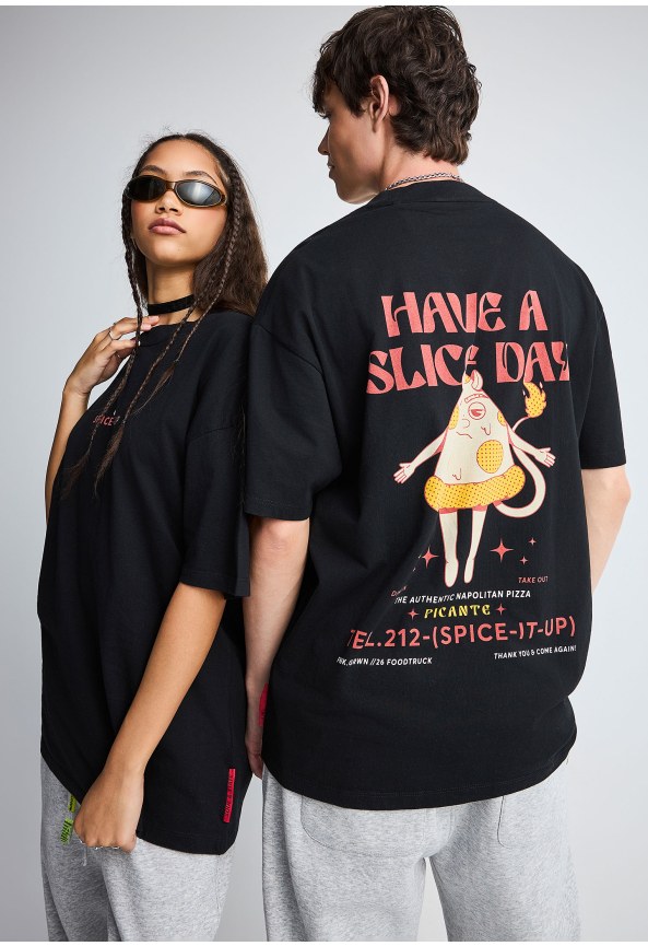 FNK.GRWN oversized t-shirt με τύπωμα SLICE-IT-UP