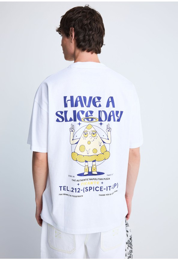 FNK.GRWN oversized t-shirt με τύπωμα SLICE-IT-UP