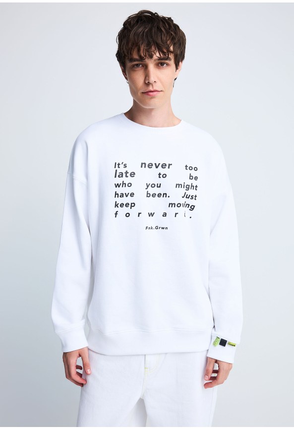FNK.GRWN oversized φούτερ μπλούζα NEVER TOO LATE