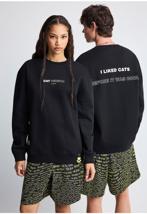 FNK.GRWN oversized crew neck sweater CAT PERSON