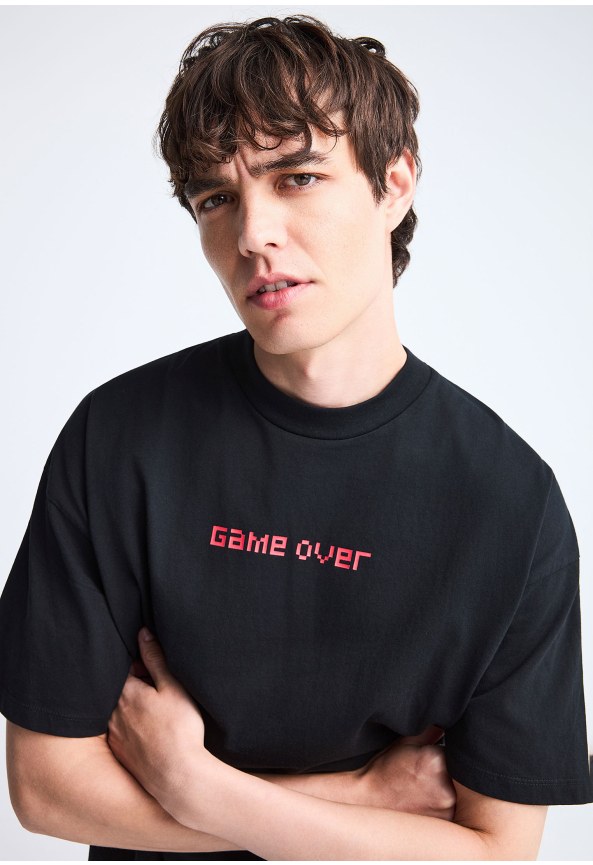 FNK.GRWN oversized t-shirt με τύπωμα GAME OVER
