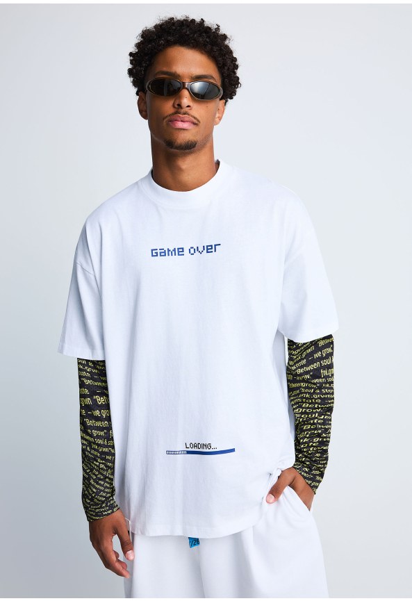 FNK.GRWN oversized t-shirt με τύπωμα GAME OVER