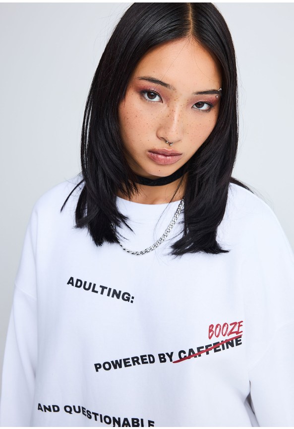 FNK.GRWN oversized φούτερ μπλούζα ADULTING