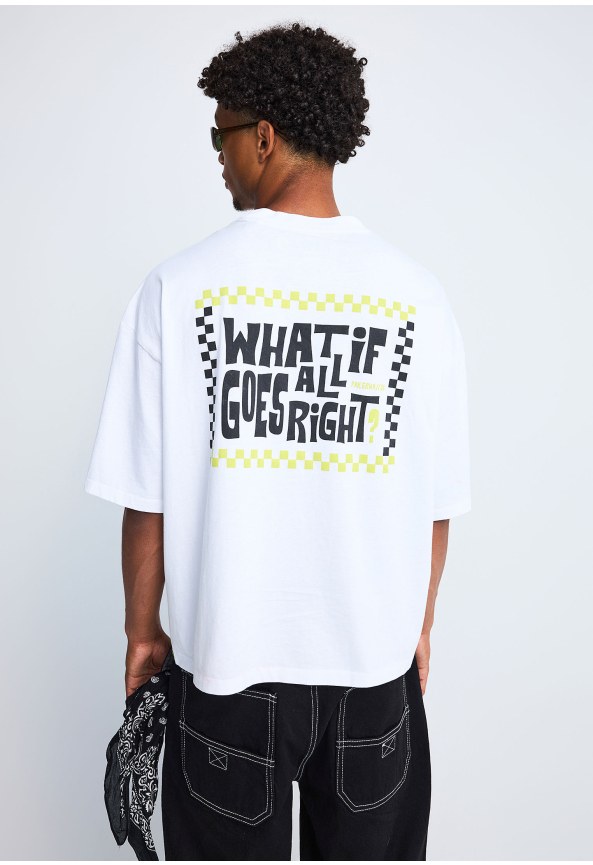 FNK.GRWN oversized t-shirt με τύπωμα WHAT IF