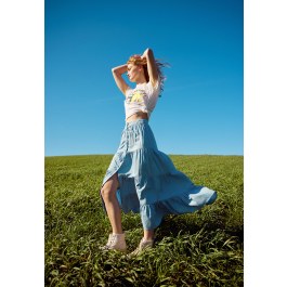 All over printed viscose skirt