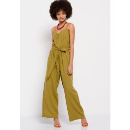 Linen blend jumpsuit