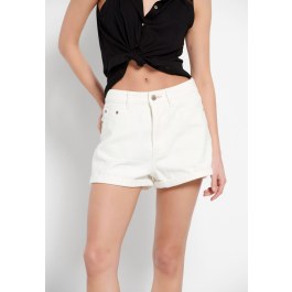 High rise women's denim shorts