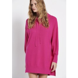 Relaxed fit μίνι πλεκτό φόρεμα με κουκούλα