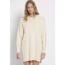 Relaxed fit μίνι πλεκτό φόρεμα με κουκούλα