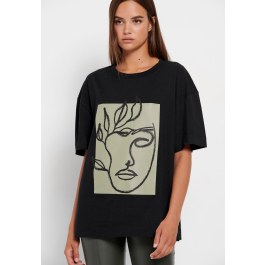 Oversized crew neck printed t-shirt