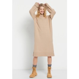 Midi knitted dress with side slits