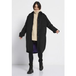 Relaxed fit γυναικείο μονόχρωμο παλτό