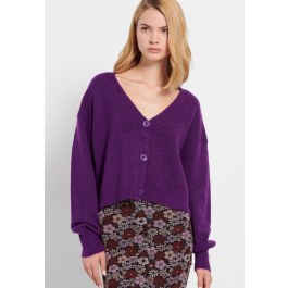 Πλεκτή ζακέτα με φουσκωτά μανίκια