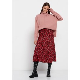 Turtle neck oversized sweater with side slits