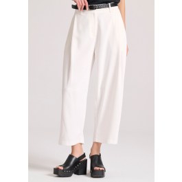 Loose fit cropped παντελόνι με μονή πιέτα