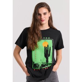 Γυναικείο t-shirt με desert artwork τύπωμα