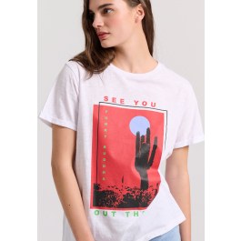 Γυναικείο t-shirt με desert artwork τύπωμα