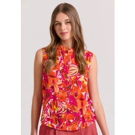 Αμάνικο πουκάμισο με exotic τύπωμα από βισκόζη