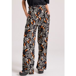 Wide leg παντελόνα με exotic τύπωμα